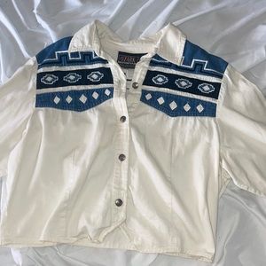 Vintage Ozark Mountain Cropped Button Down